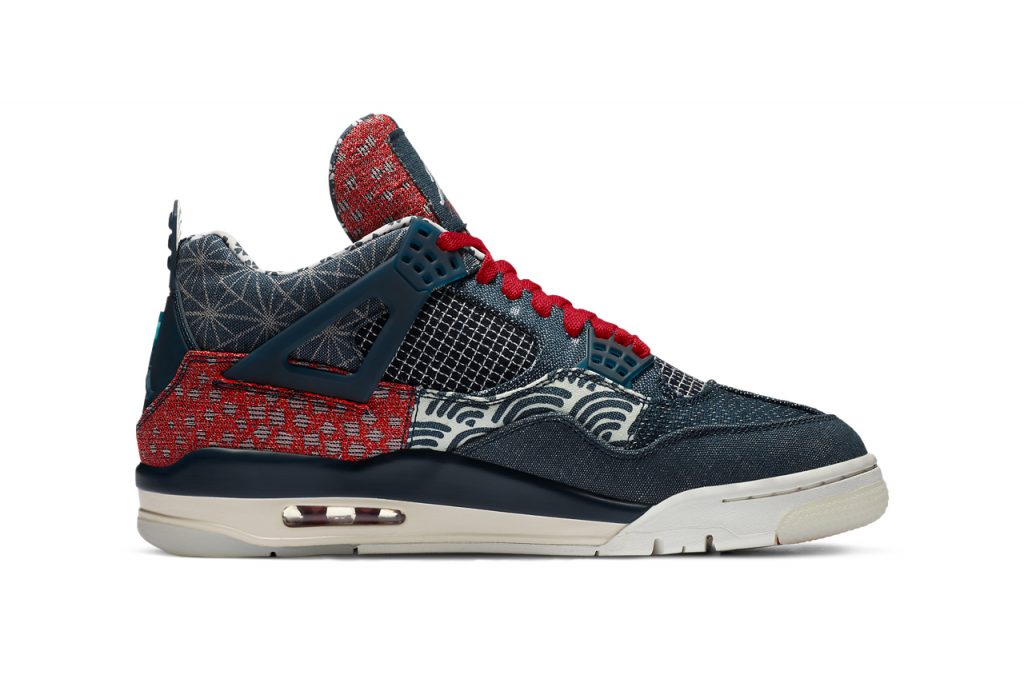 Air Jordan 4 Retro SE Sashiko CW0898-400 Deep Ocean/Sail/Cement Grey/Fire Red Sneakers